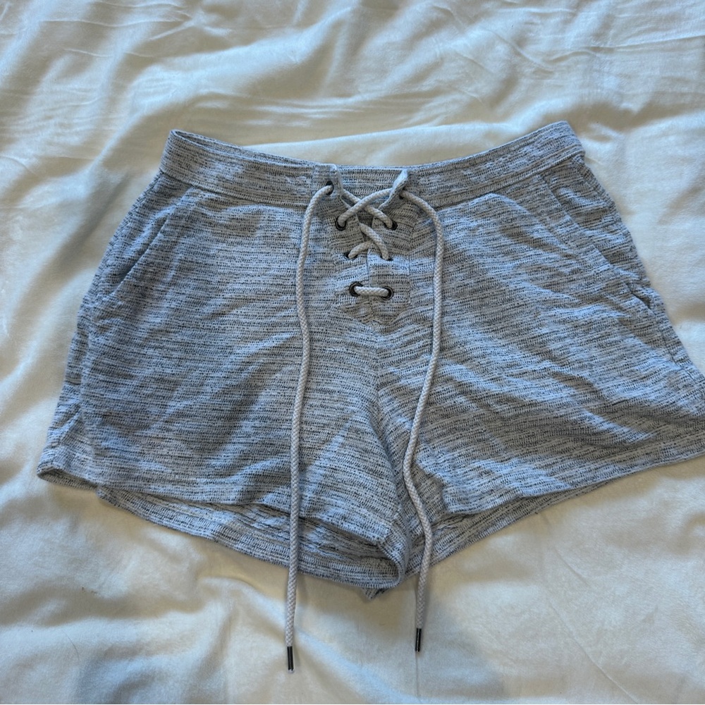 Aerie Gray Striped Shorts, Size S/P, Used but great condition.